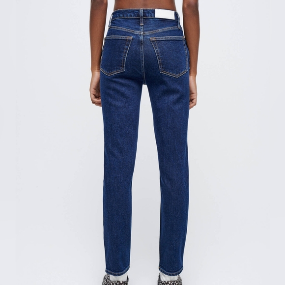 Re/Done 90's High Rise Ankle Crop In Dark Rinse Size 24 NWT - Picture 2 of 9